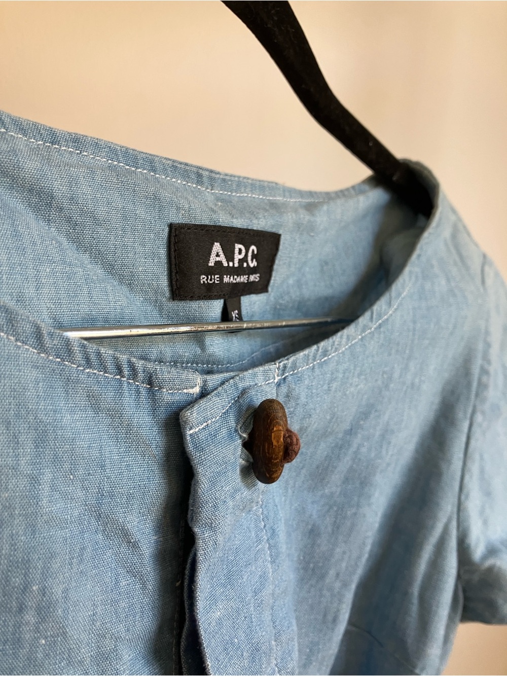 Short sleeve chambray dress - xs